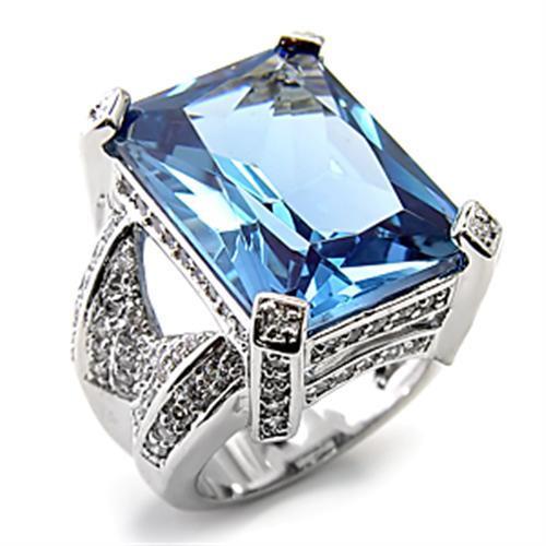 Rhodium Blue925 Sterling Silver Ring