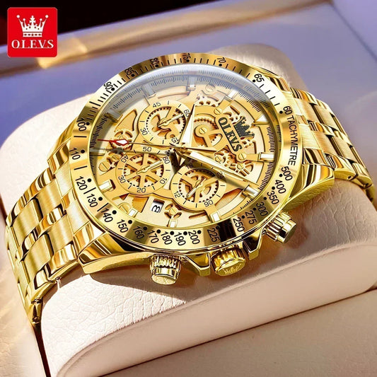 OLVES Luxury Golden Stainless Steel Luminous