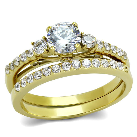 Gold Cubic Diamond Rings