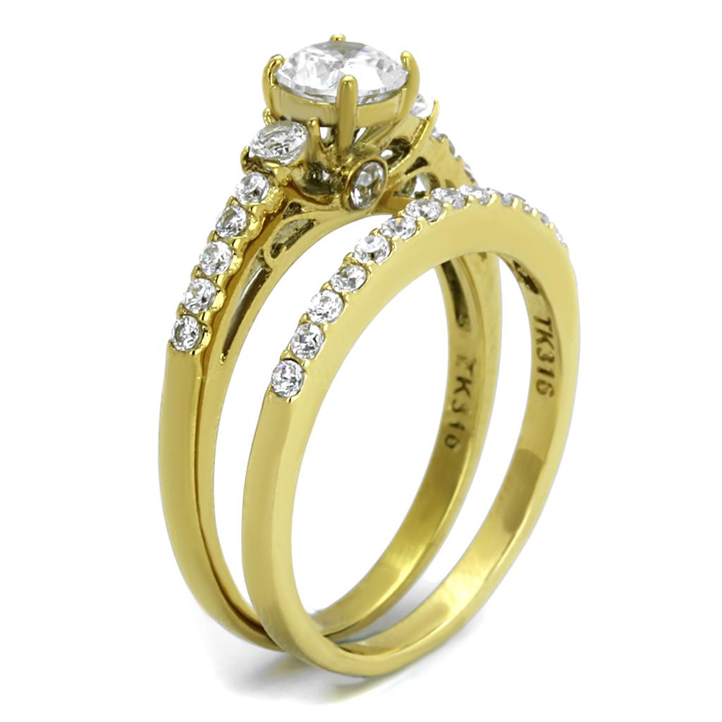 Gold Cubic Diamond Rings