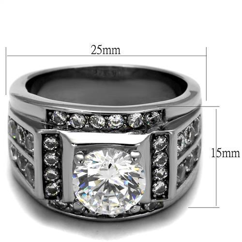 Men Stainless Steel Cubic Bling Rings