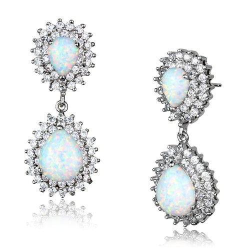 925 Sterling Silver Earrings with Precious Opal